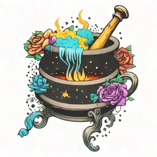 Cosmic Space Galaxy Overflowing Witch Cauldron Rainbow Colors