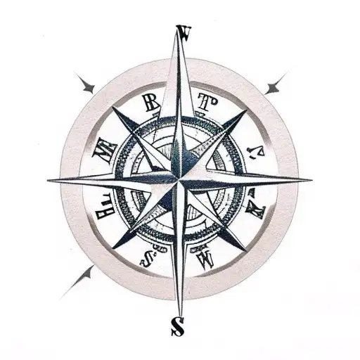 A Compass Rose Designed With Flowers
