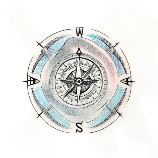 Norse Chest To Shoulder And Arm With Compass And Knotting With Thors Hammer