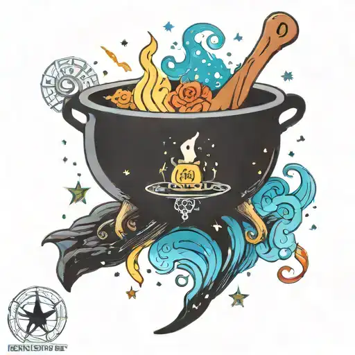 Cosmic Space Galaxy Overflowing Witch Cauldron Colorful
