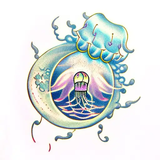 A Moon Flower With Jellyfish Inside