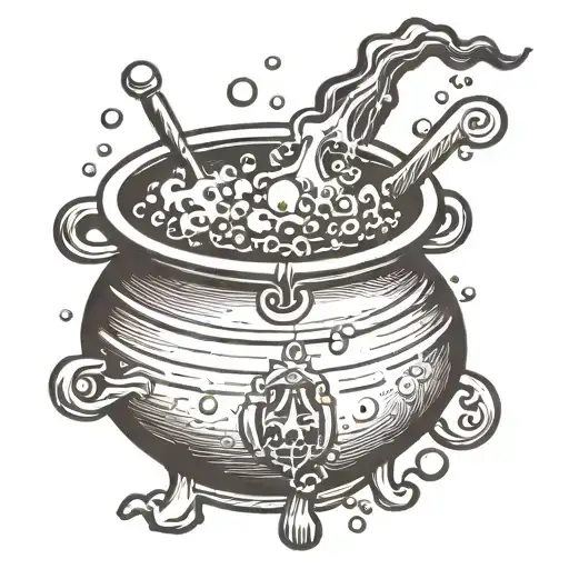 Witch Cauldron With Bubbles Simple