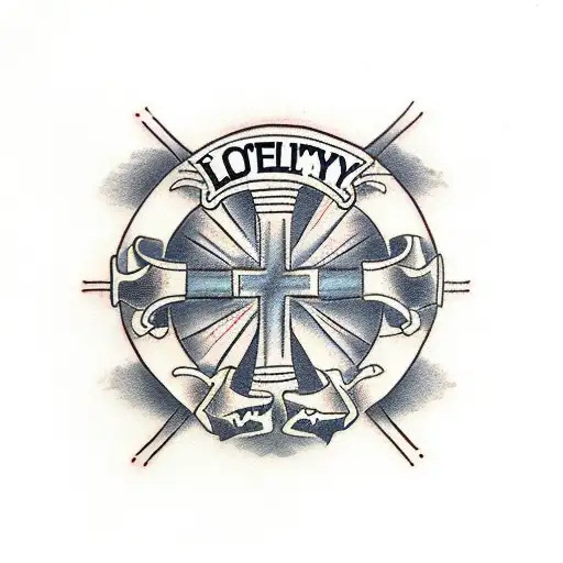 Cross With The Word Loyalty In The Middle