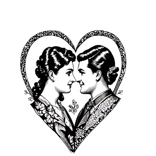 Mom And Dad In Heart Shape