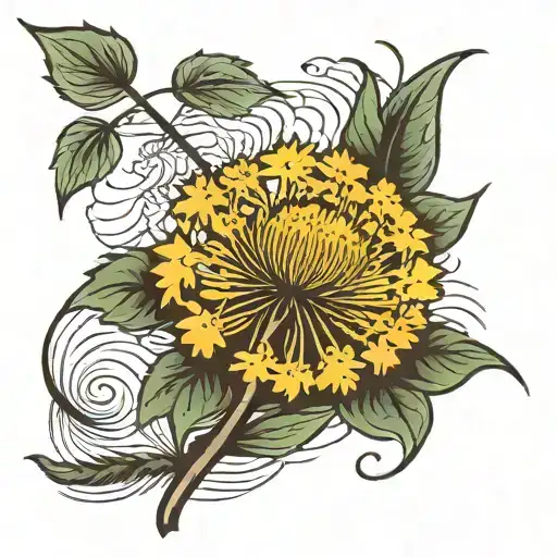 Dandelion Stem With The Fuzz Blown Off In A Fist