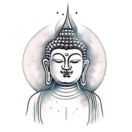 Buddha Tatto With Text Believe In Karma