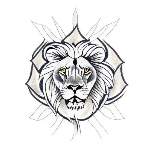 Combine A Lion And A Rose In A Unique And Abstract Way