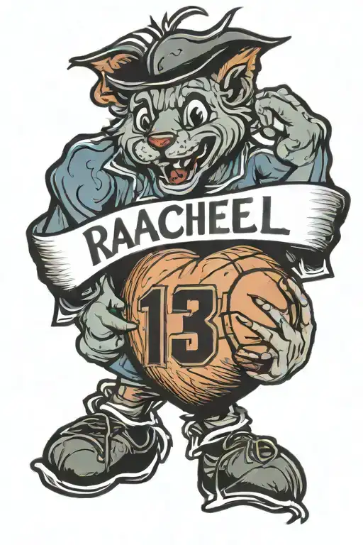 Rachael Basketball Number 13 Love Heart