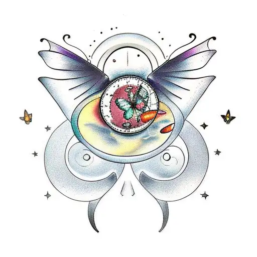 Butterfly With The Moon Phases