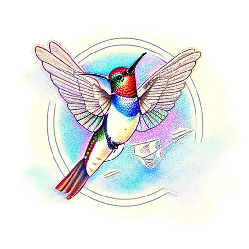 Create A Portrait Of A Hummingbird With The Letter M Subtly Hidden Within The Feathers
