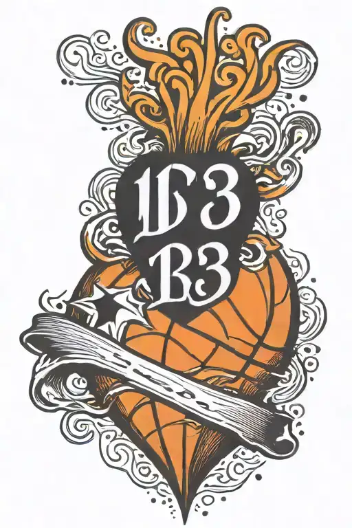 Basketball Love Heart With Number 13