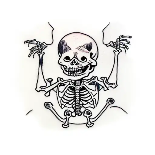 Dancing Skeleton Pointing With One Hand
