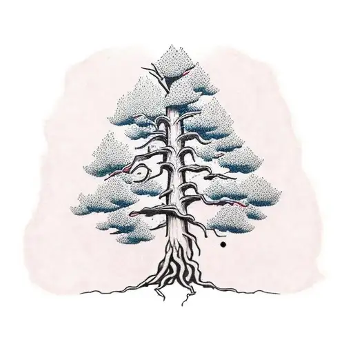 Ponderosa Pine Tree With Roots