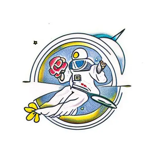 Astronaut With A Flower Like Planet