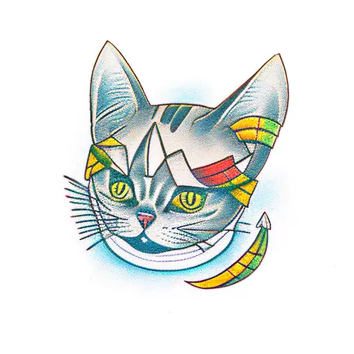 Cat Gey With A Brown