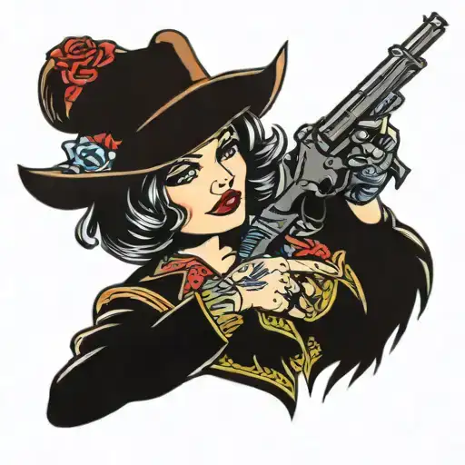 Cowgirl With Gun