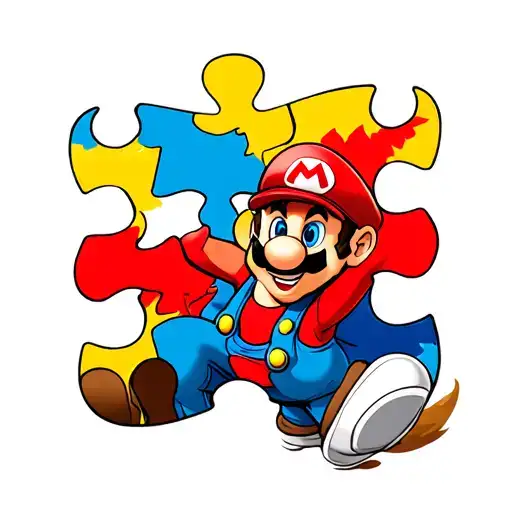 Super Mario Autism Puzzle Piece