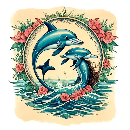 Dolphin Tattoo Mom And Daughter