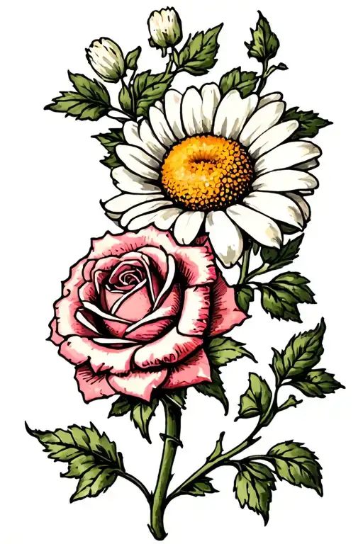 Traditional Style Daisy And Rose