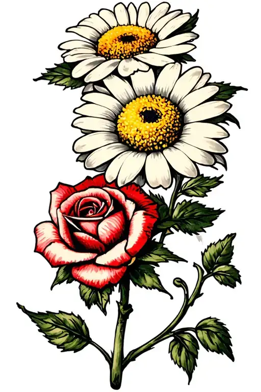 Traditional Style Daisy And Rose