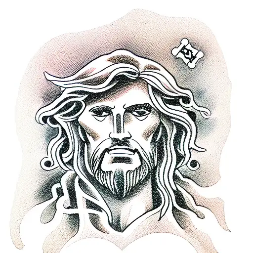 Jesus With A Cross And A Lion