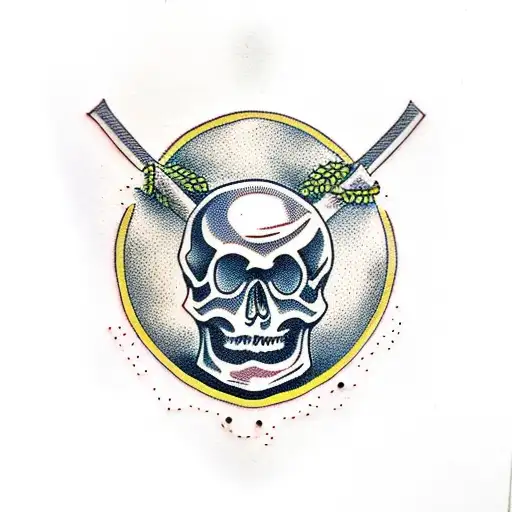 Skull With Olive Branches