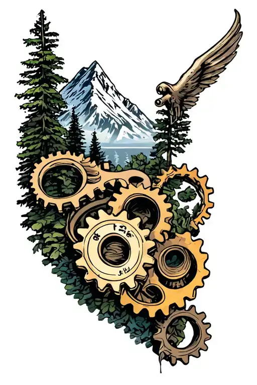 Gears And Mountain