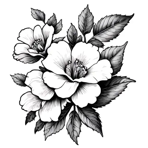 Jasmine Flowers Black And White