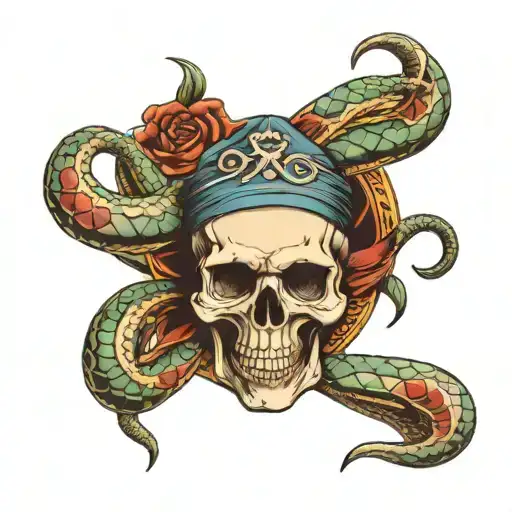 Skull And Snakes Wrapped