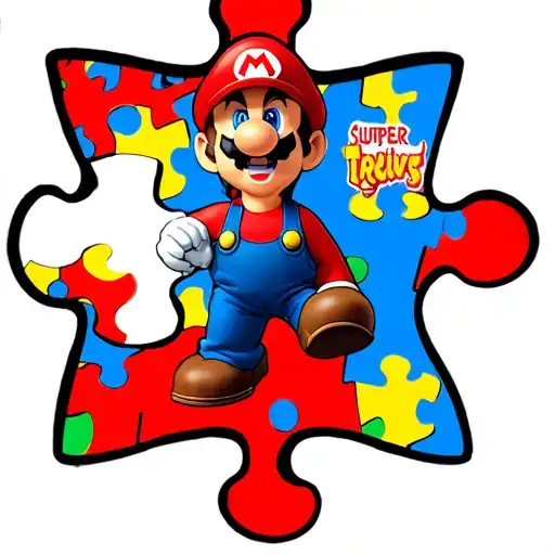 Super Mario Autism Puzzle Piece Jumpsuit