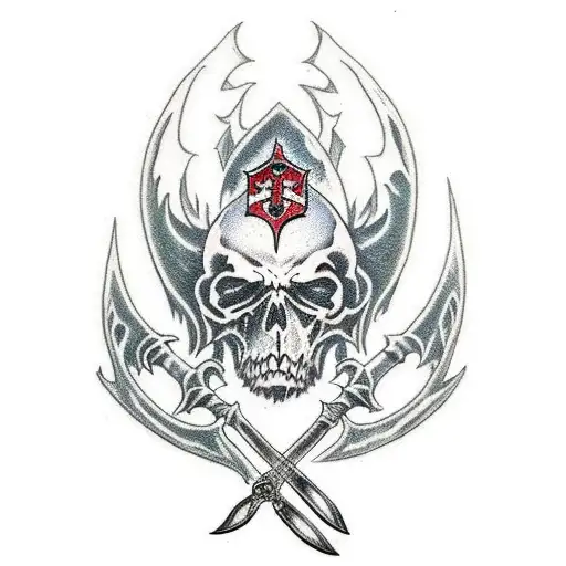 A Death Knight Grimreaper With A Sword And Scyth In A Scary And Dark Forest