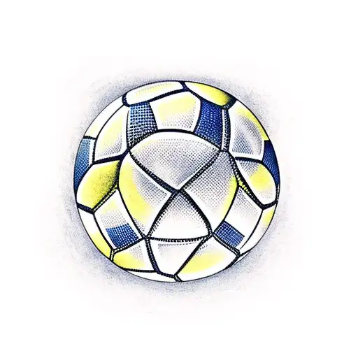 A Soccer Ball With Old School Tattoo Designs