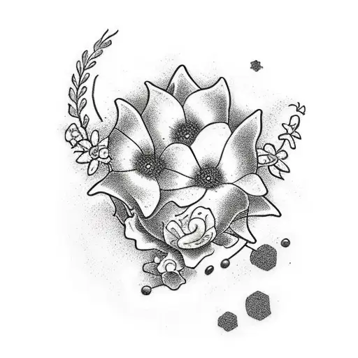 Dopamine Molecule With Flowers And A Bee