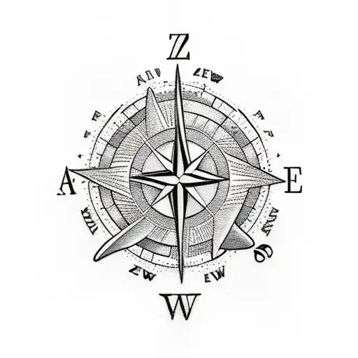 Aftica And New Zealand In A Compass