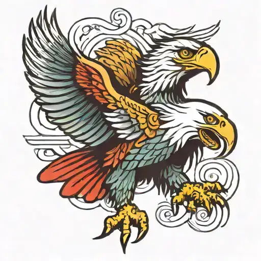 Americal Eagle Holding A Boomerang