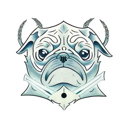 A Demon Pug Wielding A Sword