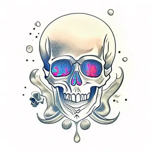 Skull With Liquid Chrome Pouring Over It