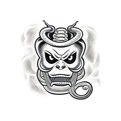 Oni Mask With Snake