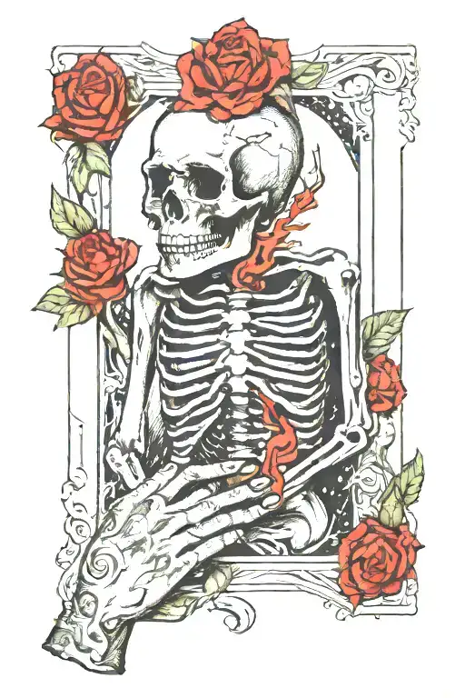 Death Tarot Card And Hand Holding