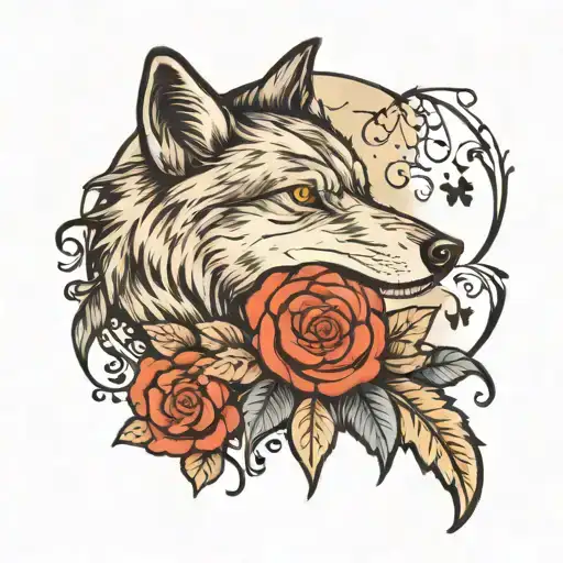 Semicolon With A Wolf Around It