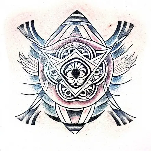 Half Masculine Mandala For Forearm With Twi Black Stripes At The Top