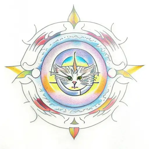 Tree Of Life Phoenix Cat Sun Moon
