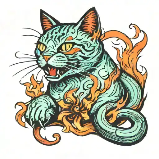 Aggressive Cat Breathing Mint Fire