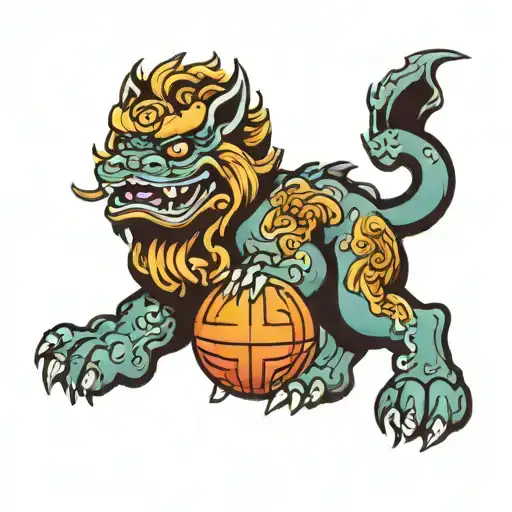 Foo Dog Holding Ball