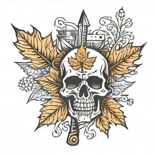 Skull Piston Rod Canada Maple Leaf Trinidad
