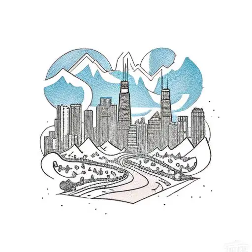 A Hiking Trail Winding Through A Cityscape Of Chicago