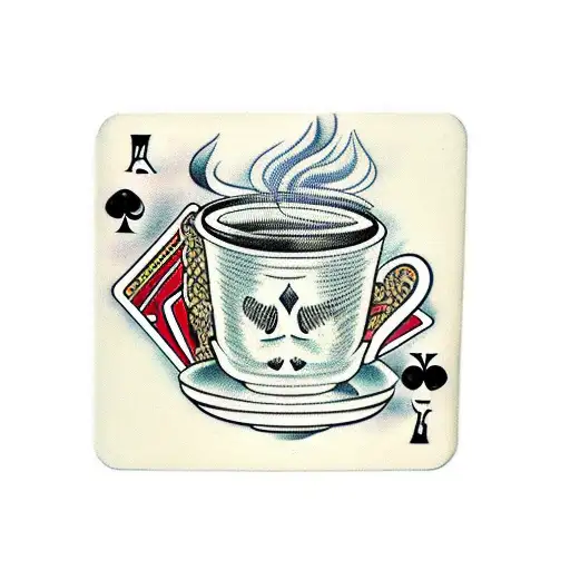 Coffee Cup With Playing Cards