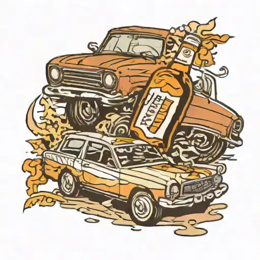 Car Crashed Into A Liquor Bottle