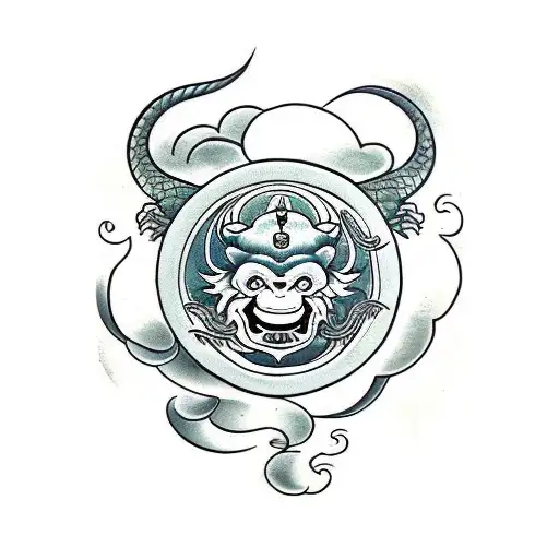 Dragon Monkey Ox Yin Yang