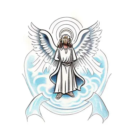 An Angelic Figure Holding A Gospel Book With Rays Of Light Shining Through